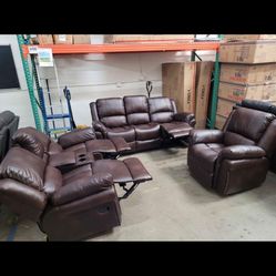 NEW 3 Piece Couch And Love Seat RECLINING SET