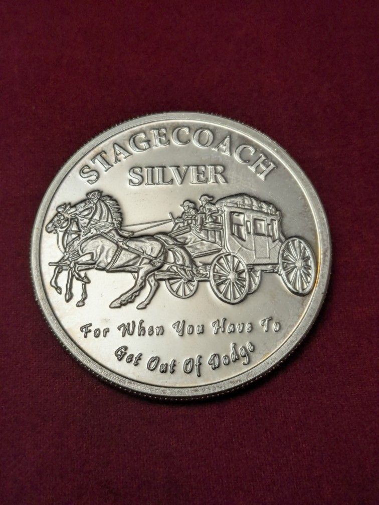 Silver .999 Round 1oz. Stagecoach