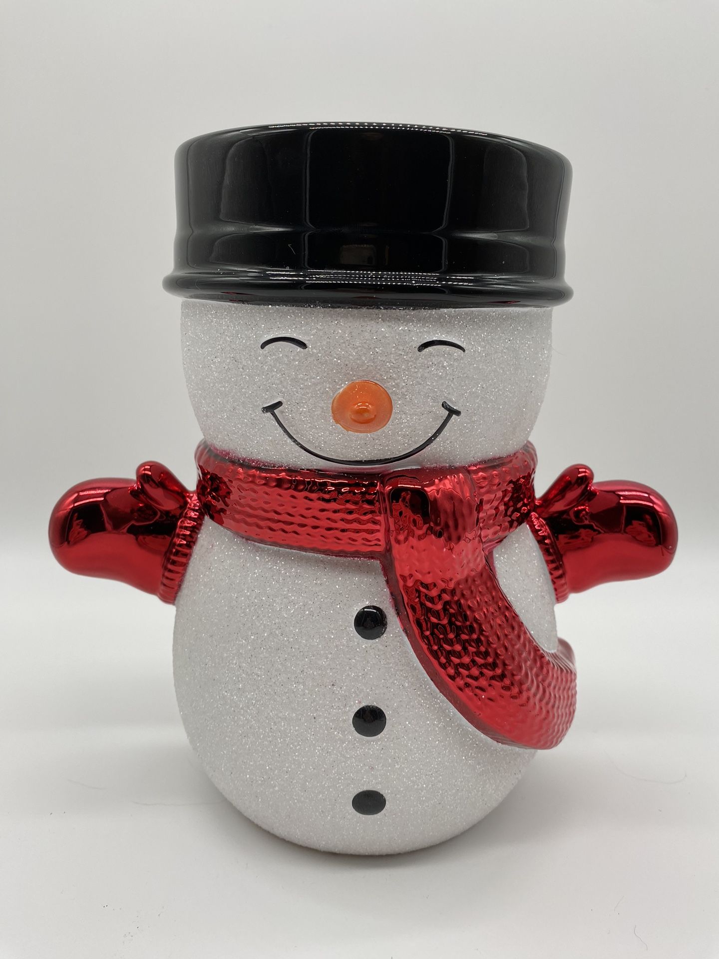 Joyful Glitter Snowman Bath & Body Works 3-Wick Candle Holder