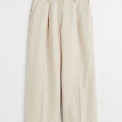 H&M Wide-Leg Linen Blend Pants