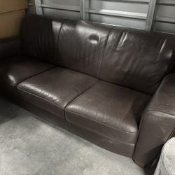 Dark Brown Leather Copenhagen Couch Set