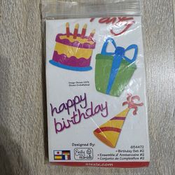 Sizzix Sizzlits Happy Birthday Set #2 654472 Die Set Designed by Emily Humble