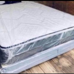QUEEN DOUBLE SIDES 9”THICK ABD BOX SPRING BRAND NEW DELIVERY AVAILABLE