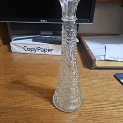 Anchor Hocking "Stars And Bars" Clear Glass Bud Vase