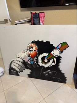Pop art monkey with texture