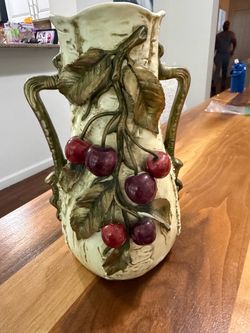 Antique Art Nouveau "Royal Teplitz" Amphora style ceramic vase
