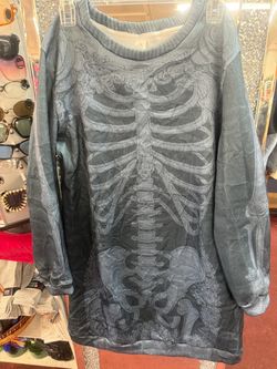 Skeleton Print Long Sleeve Sweatshirt