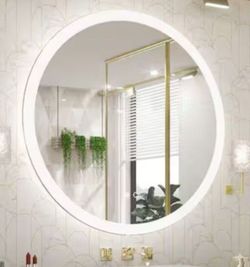 40 in. W x 40 in. H Modern Round Frameless Anti-Fog Wall Mount LED Bathroom Vanity Mirror with 3-Colors Dimmable Lights