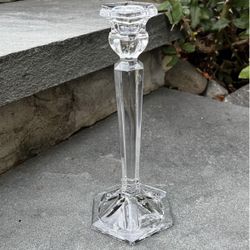 candlestick candle holder with hexagon base, 8.25” tall