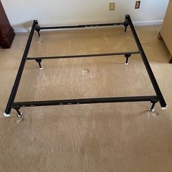 Queen Mattress, Box Spring, and Metal Frame