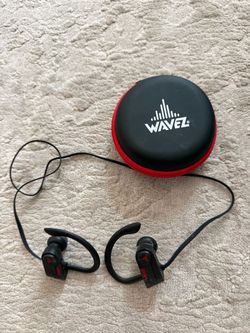 Wavez branded wireless earbud set