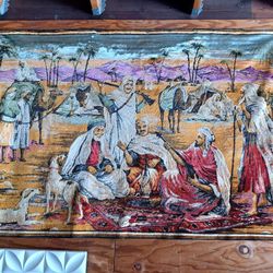 Amazing XXL Vintage Tapestry of Arabic Life & Landscape 