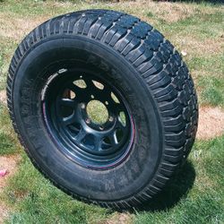 Single Tire, 6 Log Wheel, Black Rim, Tire Size Lt285/75R16, Toyota Wheel, Chevy Wheel,  