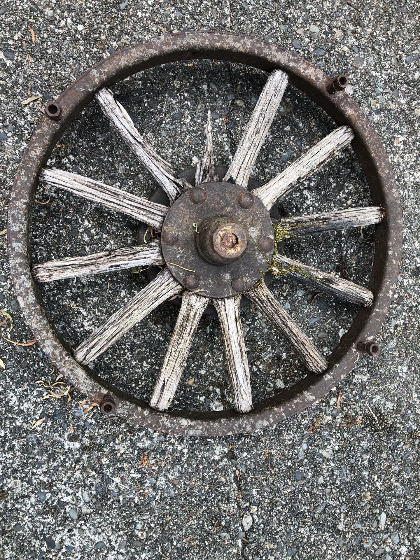 Antique Wooden Wagon Wheel