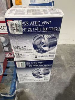 Master Flow 1600 CFM Silver Electric Powered Gable Mount Gable Louver Vent (Brand New)