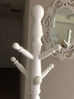 Wooden Coat Rack / White Coat Rack/ Shabby Chic