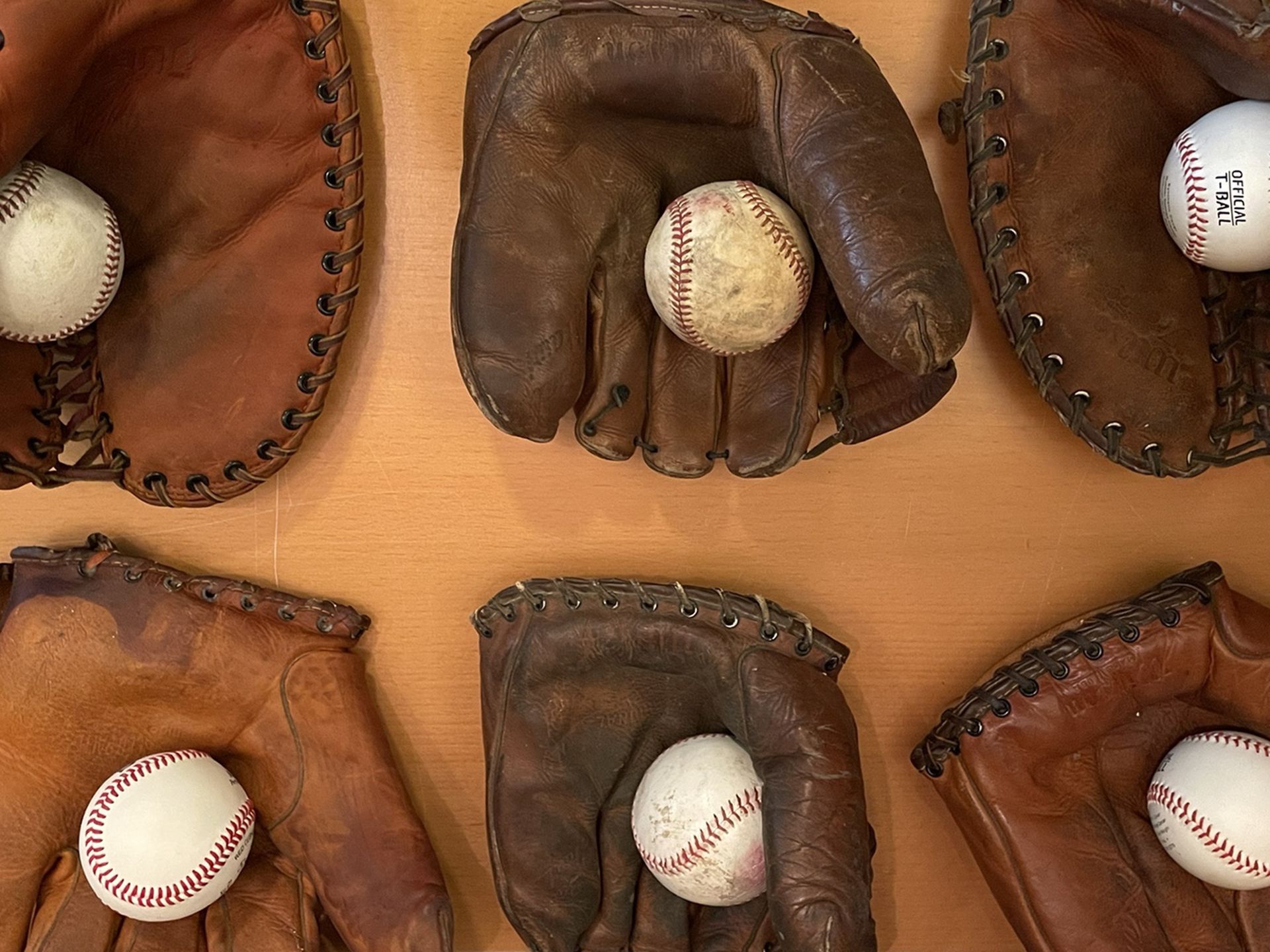 Vintage 40’s - 50’s Baseball Mitts ( $30for all six mitts )