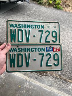 Vintage WA License Plates