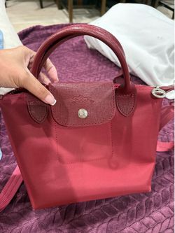 Preloved Red crossbody long champ bag