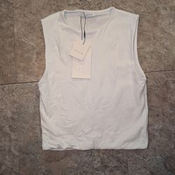 Zara woman's new cotton white crop top