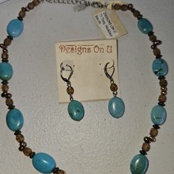 73 Turquoise Necklace & Earrings
