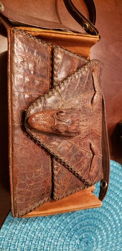 Gator Skin Gator Head Purse, Unique, needs minor repair