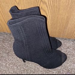 Peep Toe Knit Design Stiletto Heels