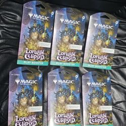 Magic The Gathering MTG Lorwyn Eclipsed Sleeved Play Booster Packs! 6 Pack Lot! New Factory Sealed! 