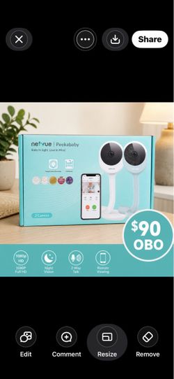 Netvue Peekababy 2-Camera Baby Monitor Set 90 OBO