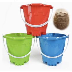 Jumbo Castle Model Beach Gear 7" Large Sand Buckets Pails 