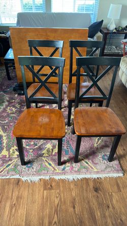 Wooden table (4ft x 3ft) and 4 chairs
