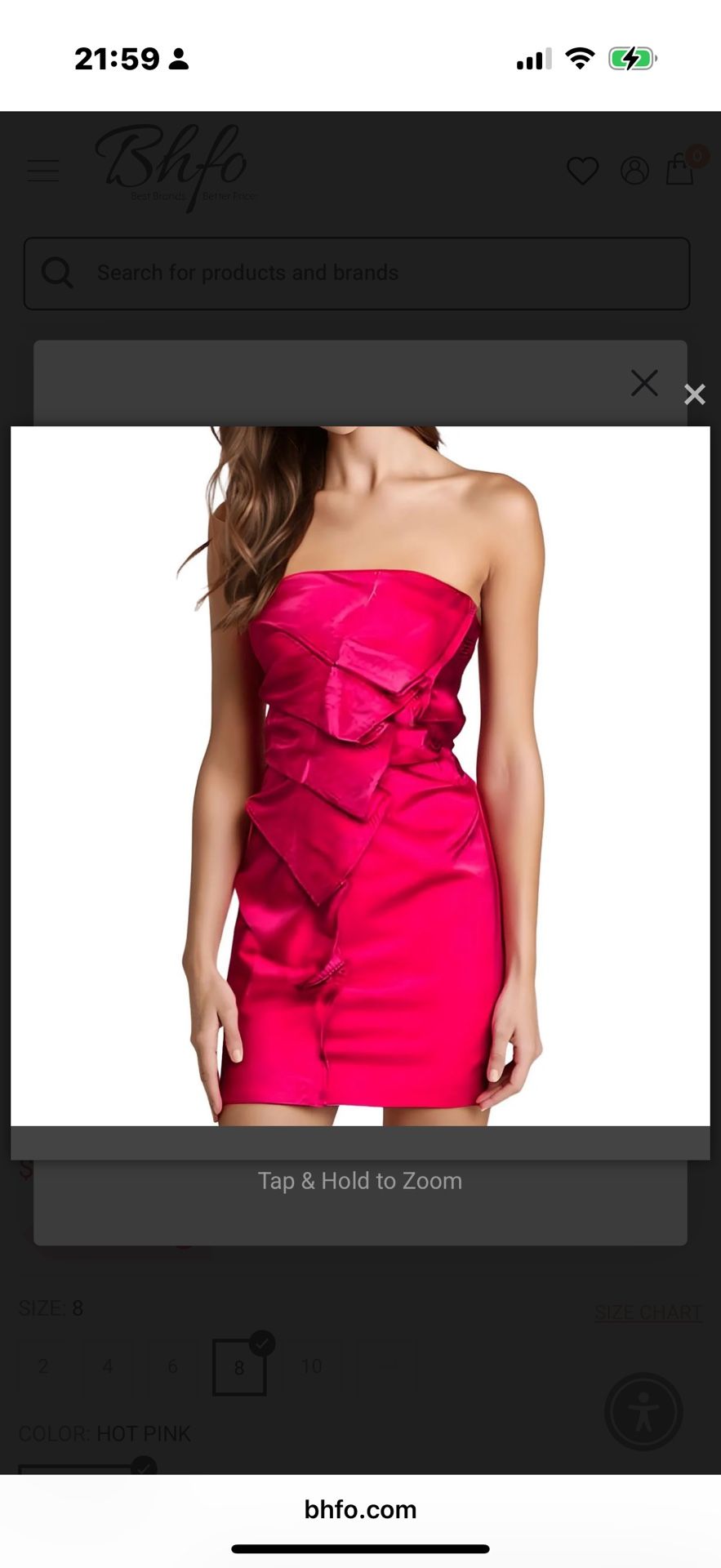 A.L.C. Talita Strapless Satin Ruffle Mini Dress Hot Pink Sz 14 Cocktail Party