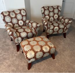 Custom chairs and Ottoman
