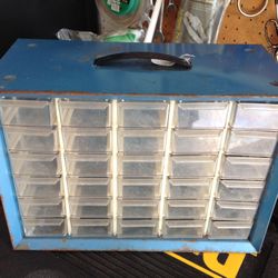 30 drawer akro-mils metal parts cabinet.