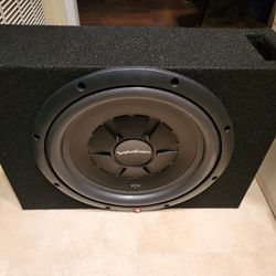 12 Inch Rockford Fosgate Shallow Subwoofer with Crunch amp.