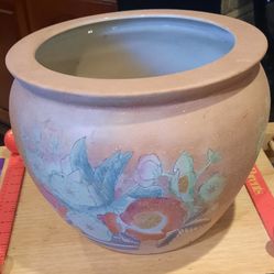Large Colorful Ceramic Planter - $20