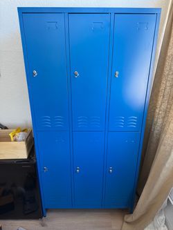 Blue Metal Locker Cabinet 6-Door BARELY USED
