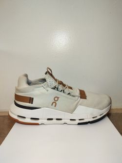 On Running Cloudnova Men’s Size 12.5 White/Brown Lifestyle Running Shoes 3ME(contact info removed)8