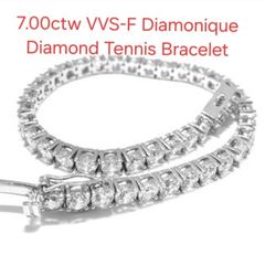 7.00ctw VVS-F Diamonique Diamond Tennis Bracelet