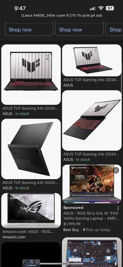 Asus TUF A16 gaming Laptop