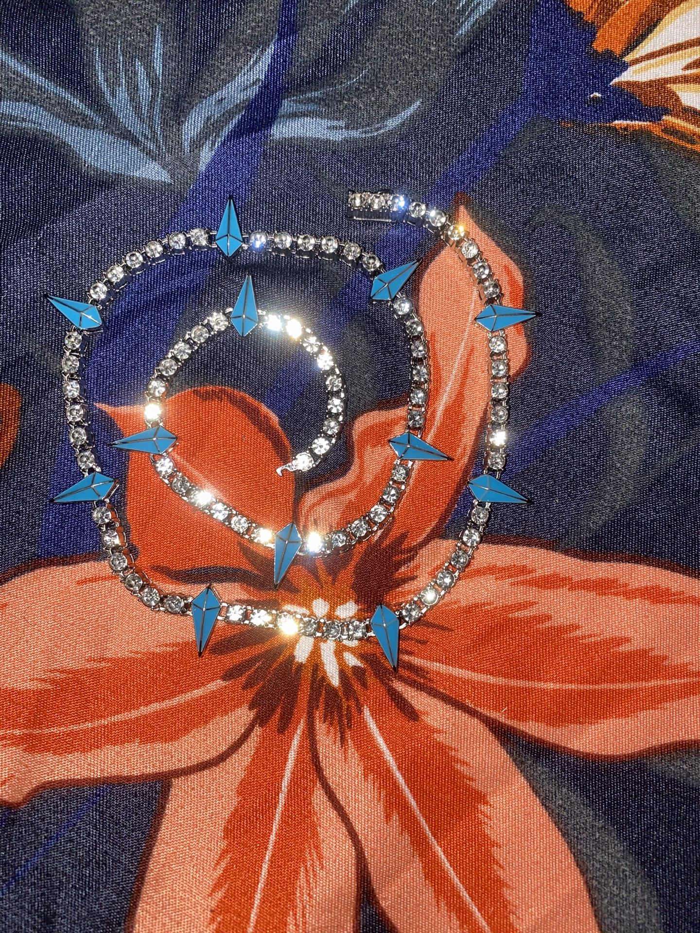 Blue and Silver Crystal Necklace