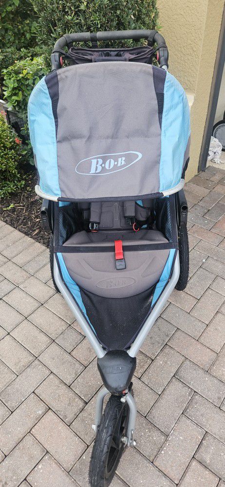Bob Running Stroller Blue With Infant Seat Adapter And Snack Tray