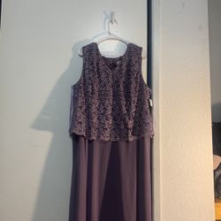 Plus Size Lavender Floor Length David’s Bridal Dress