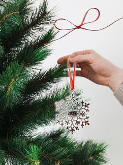 2023 Silver Snowflake Christmas Ornament Seasonal Decor 3.125"L x 4"H