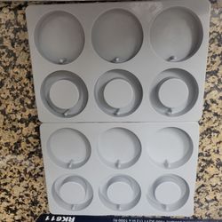 6 Donut Ring and Disc Soap Making Silicone Mold with Hole