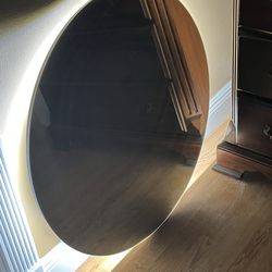 31" Round  Heavy Lighted Wall Hanging Mirror