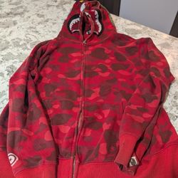 Red Bape Full Zip Jacket Mens Size XL