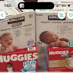 3 Boxes Size 1 Diapers 1 Size 2