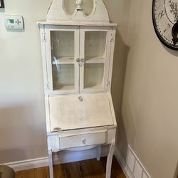 White Washed Secretary Deal Or Display Case