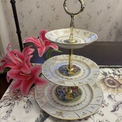 Antique Three-tier Serving Plate 